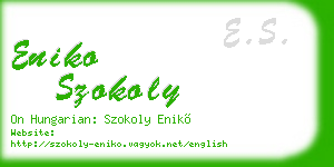 eniko szokoly business card