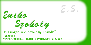 eniko szokoly business card